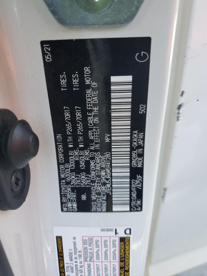 2021 Toyota 4Runner Sr5/Sr5 Premium VIN: JTEMU5JR6M5941280 Lot: 81087595