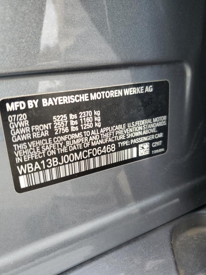 2021 BMW 530 Xi VIN: WBA13BJ00MCF06468 Lot: 81449245