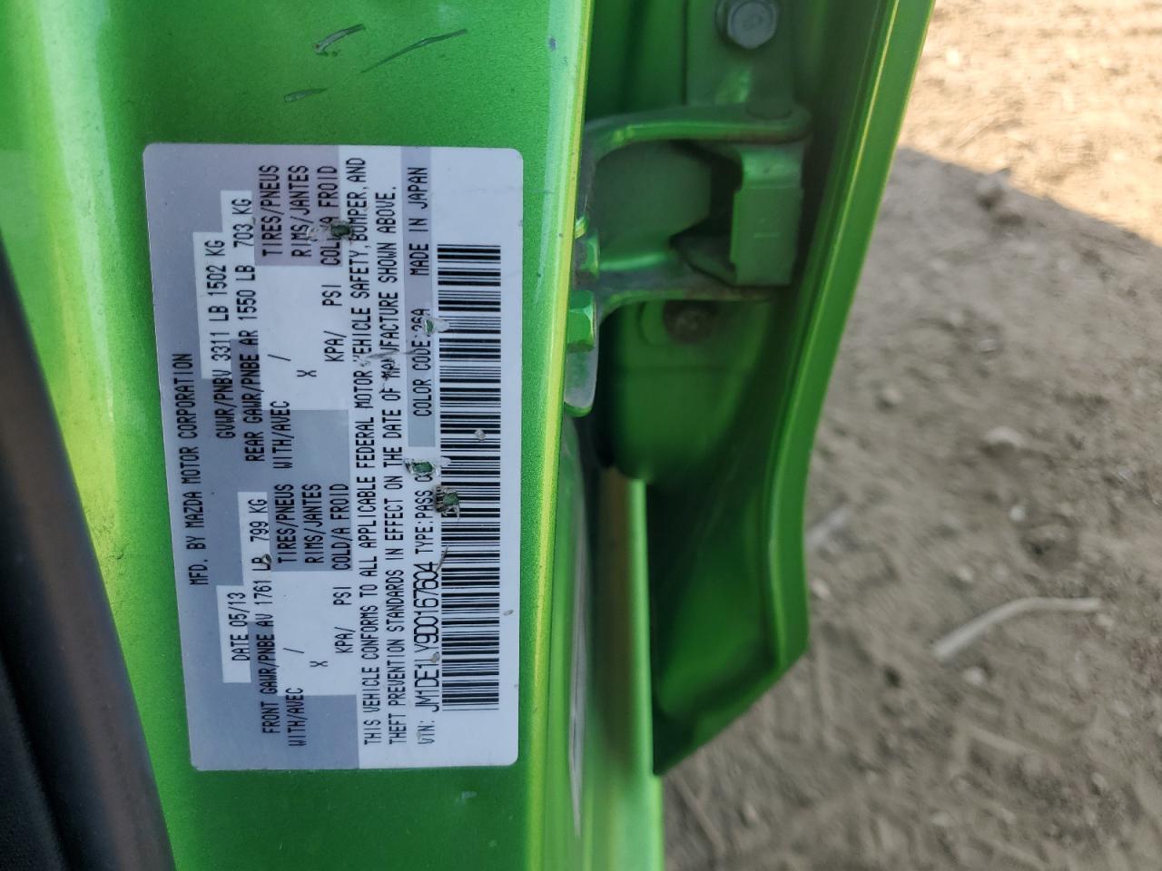 2013 Mazda Mazda2 VIN: JM1DE1LY9D0167604 Lot: 80450385