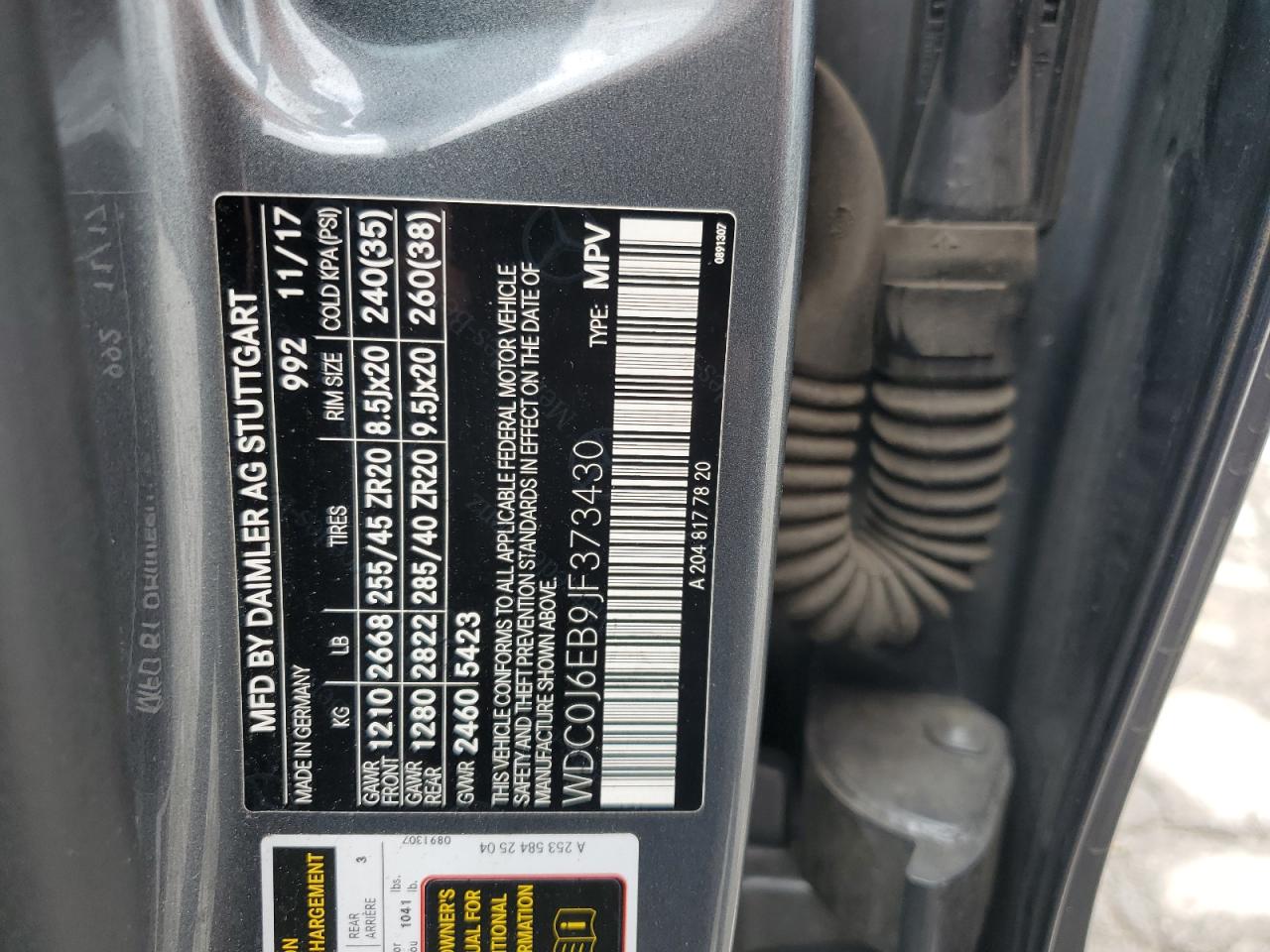 2018 Mercedes-Benz Glc Coupe 43 4Matic Amg VIN: WDC0J6EB9JF373430 Lot: 81680845