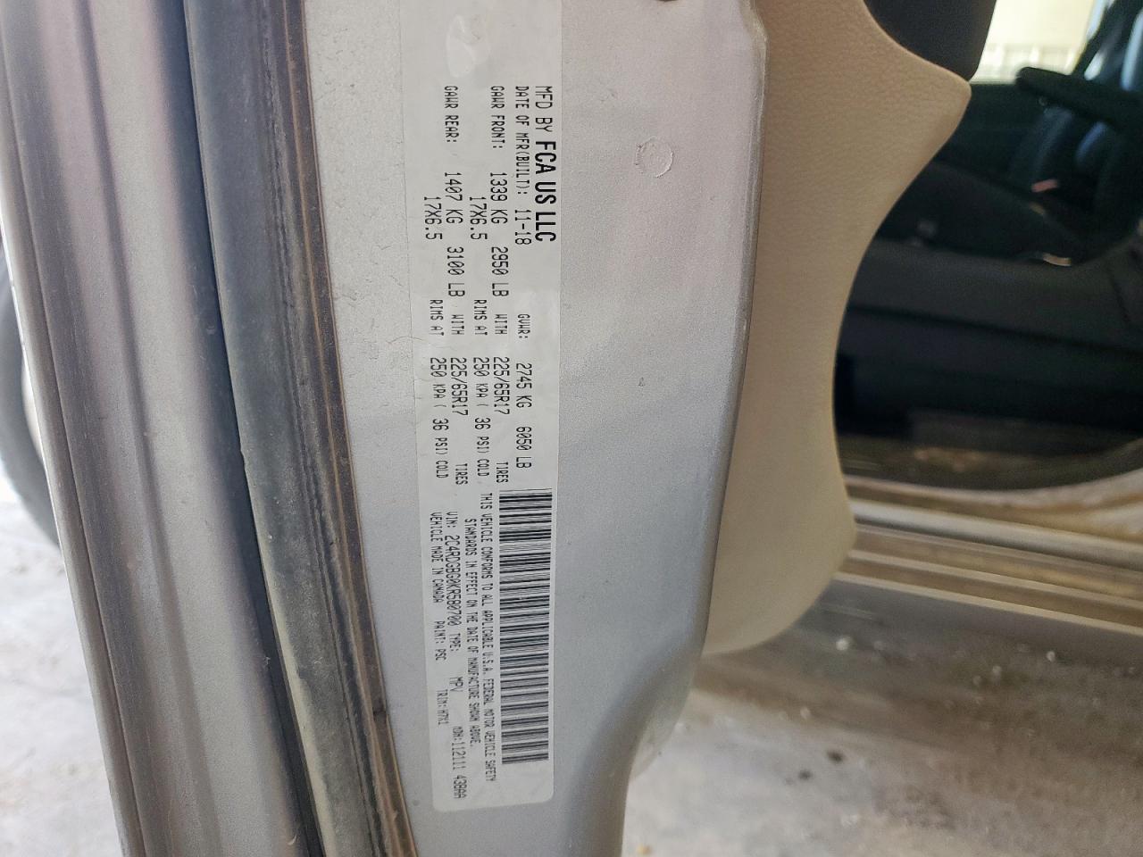 2019 Dodge Grand Caravan Se VIN: 2C4RDGBG0KR580700 Lot: 80099825