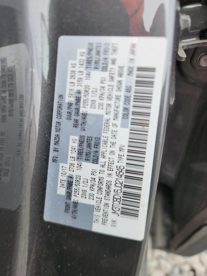 2018 Mazda Cx-9 Grand Touring VIN: JM3TCBDY6J0214645 Lot: 81445565