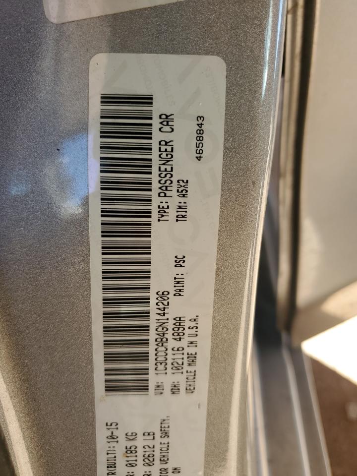 2016 Chrysler 200 Limited VIN: 1C3CCCAB4GN144206 Lot: 72007835