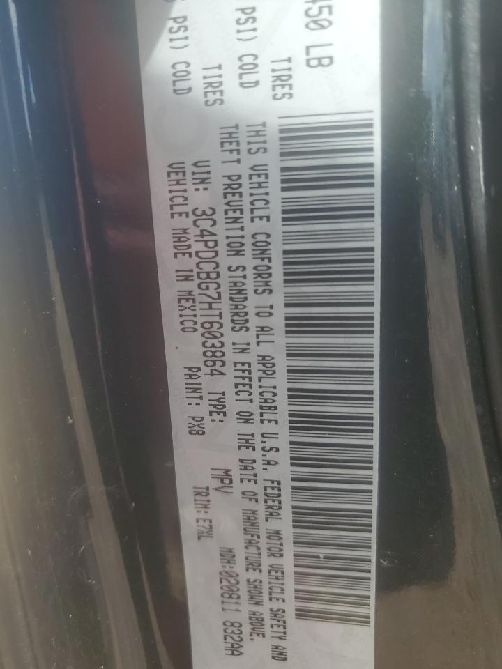 2017 Dodge Journey Sxt VIN: 3C4PDCBG7HT603864 Lot: 70815645