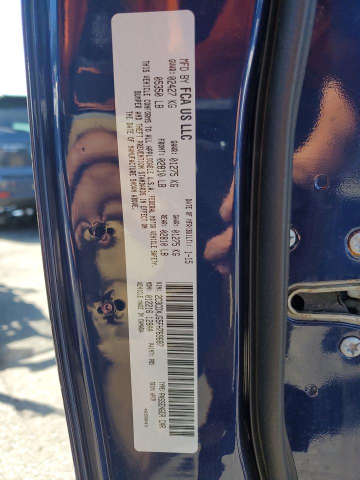 2015 Dodge Charger Sxt VIN: 2C3CDXJG5FH769687 Lot: 80821915