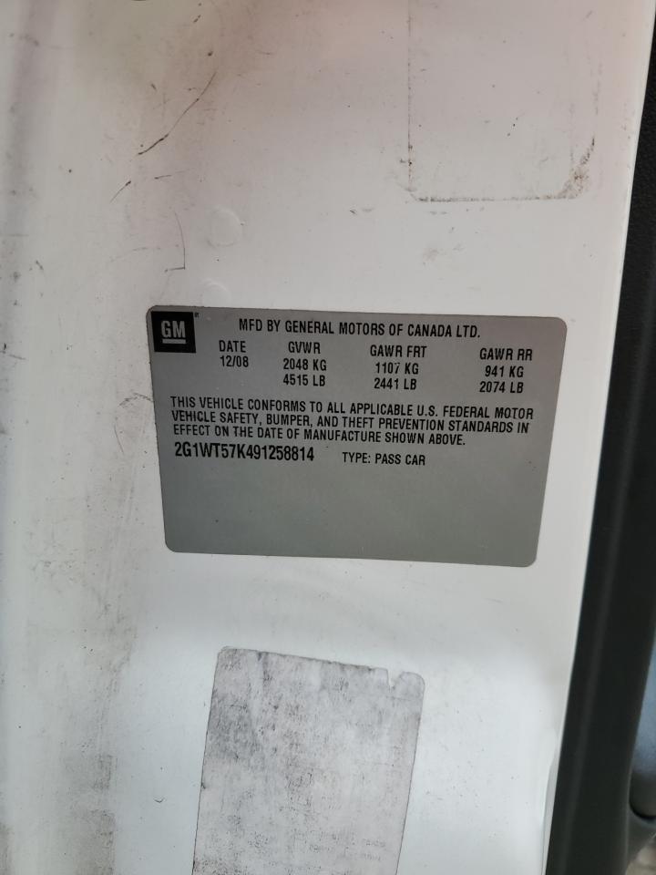 2009 Chevrolet Impala 1Lt VIN: 2G1WT57K491258814 Lot: 80816235