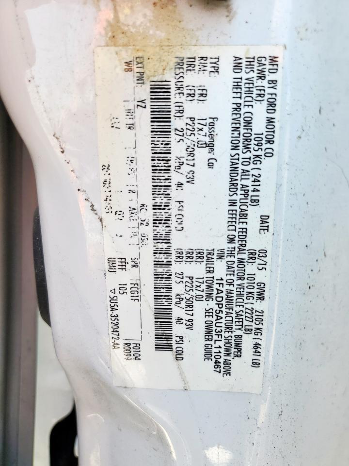 2015 Ford C-Max Se VIN: 1FADP5AU3FL110467 Lot: 72080745