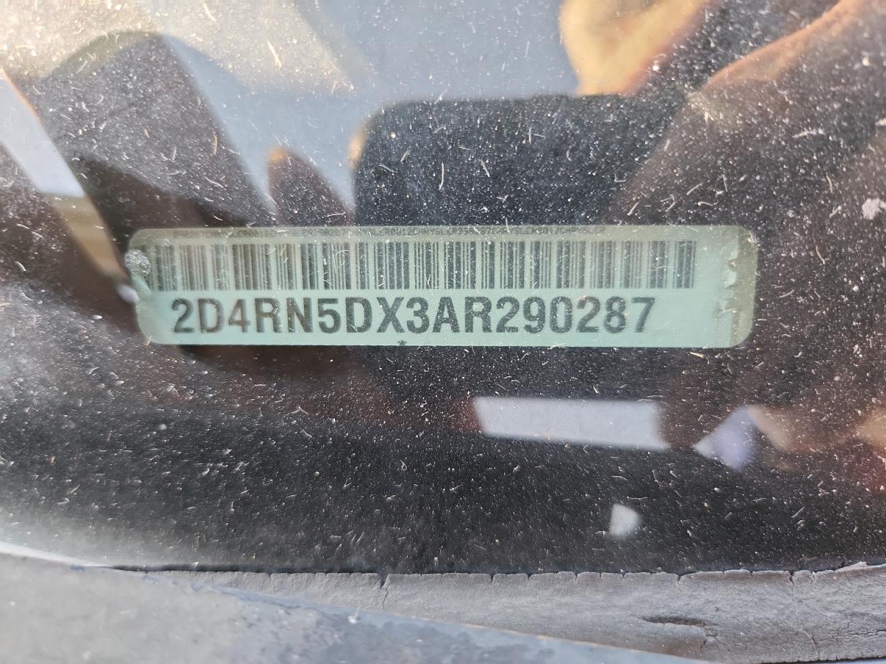 2010 Dodge Grand Caravan Sxt VIN: 2D4RN5DX3AR290287 Lot: 84443785