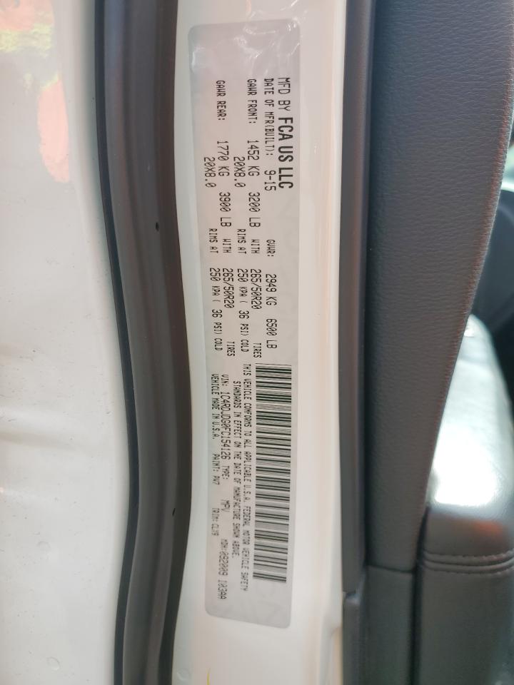 2015 Dodge Durango Limited VIN: 1C4RDJDG0FC154126 Lot: 84555745