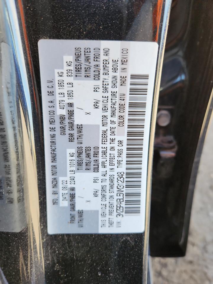 2022 Mazda 3 Select VIN: 3MZBPABL5NM312348 Lot: 71608685