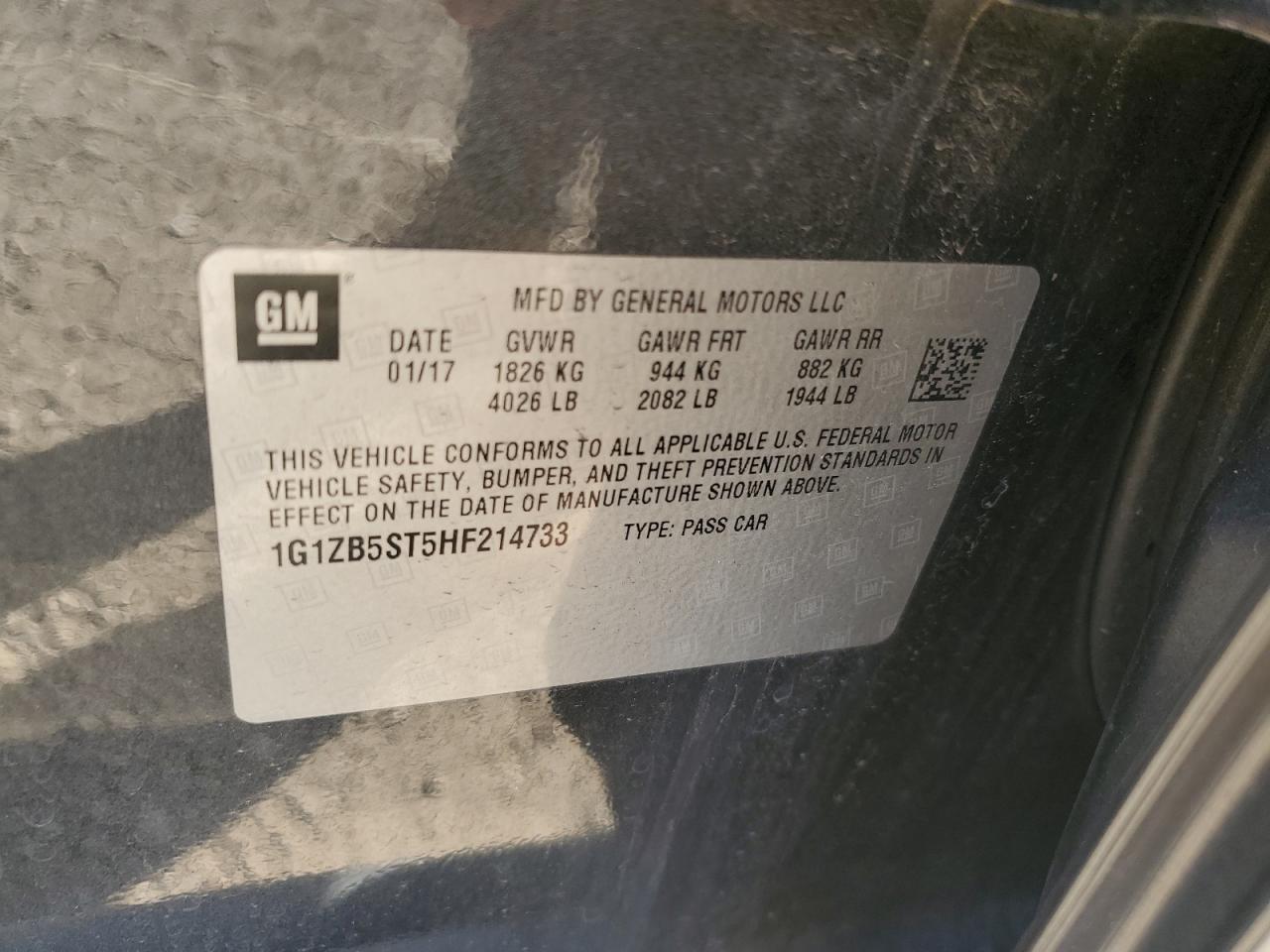 2017 Chevrolet Malibu Ls VIN: 1G1ZB5ST5HF214733 Lot: 84554645