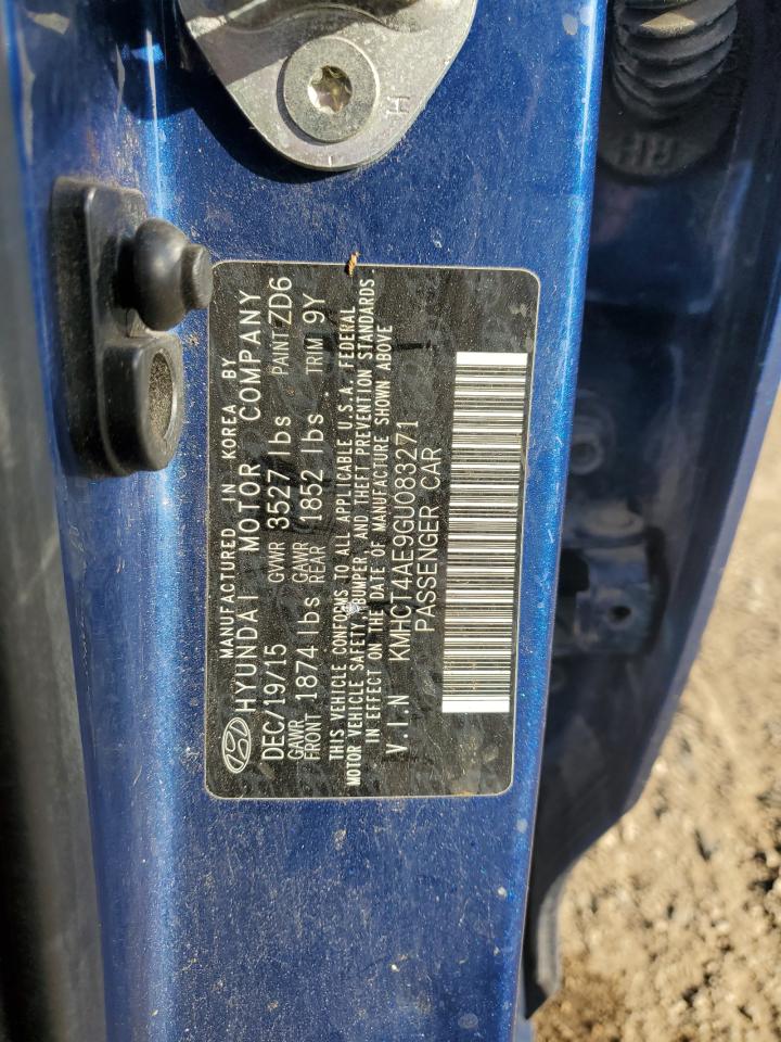 2016 Hyundai Accent Se VIN: KMHCT4AE9GU083271 Lot: 84420215