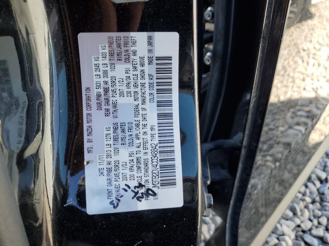 2012 Mazda Cx-9 VIN: JM3TB2DV4C0348842 Lot: 80539755