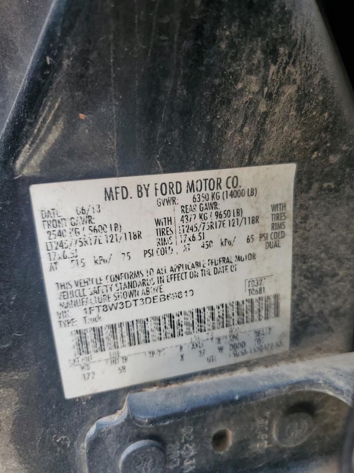 2013 Ford F350 Super Duty VIN: 1FT8W3DT3DEB69610 Lot: 71448675