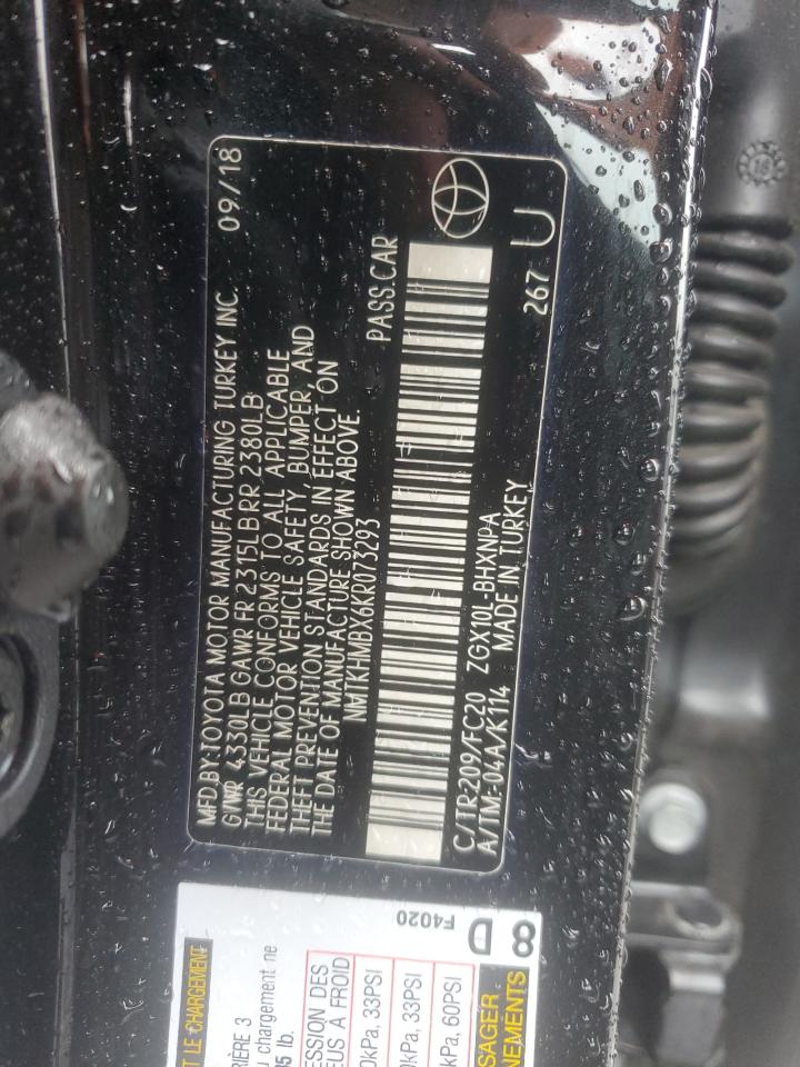 2019 Toyota C-Hr Xle VIN: NMTKHMBX6KR073293 Lot: 80270195