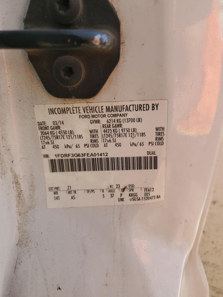 2015 Ford F350 Super Duty VIN: 1FDRF3G63FEA01412 Lot: 71098745