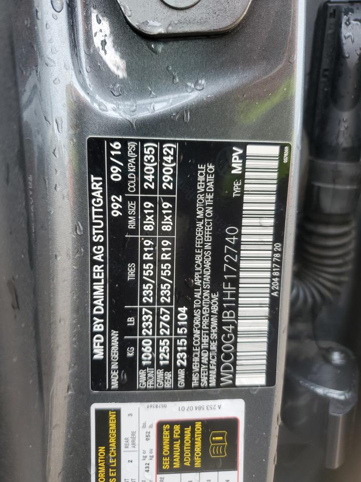 2017 Mercedes-Benz Glc 300 VIN: WDC0G4JB1HF172740 Lot: 81689775