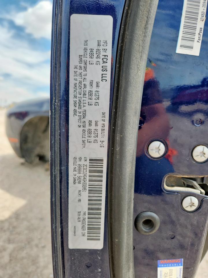 2016 Dodge Challenger Sxt VIN: 2C3CDZAG4GH332051 Lot: 81101415