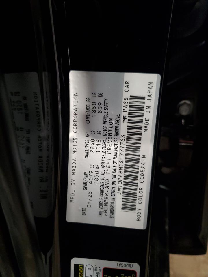 2025 Mazda 3 Select Sport VIN: JM1BPABM1S1777763 Lot: 70947715