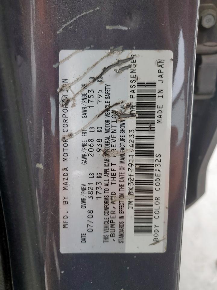 2009 Mazda 3 I VIN: JM1BK32F791194233 Lot: 71581165