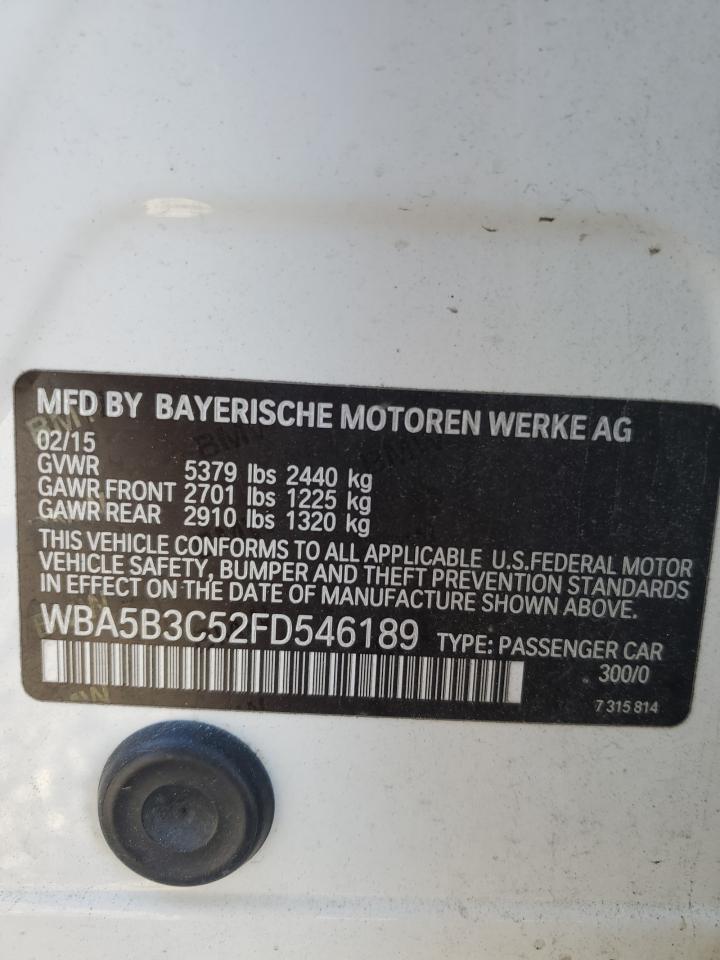 2015 BMW 535 Xi VIN: WBA5B3C52FD546189 Lot: 81117855