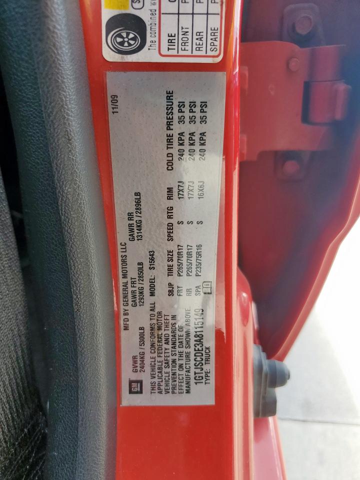 2010 GMC Canyon Sle VIN: 1GTJSCDE3A8115149 Lot: 81716485