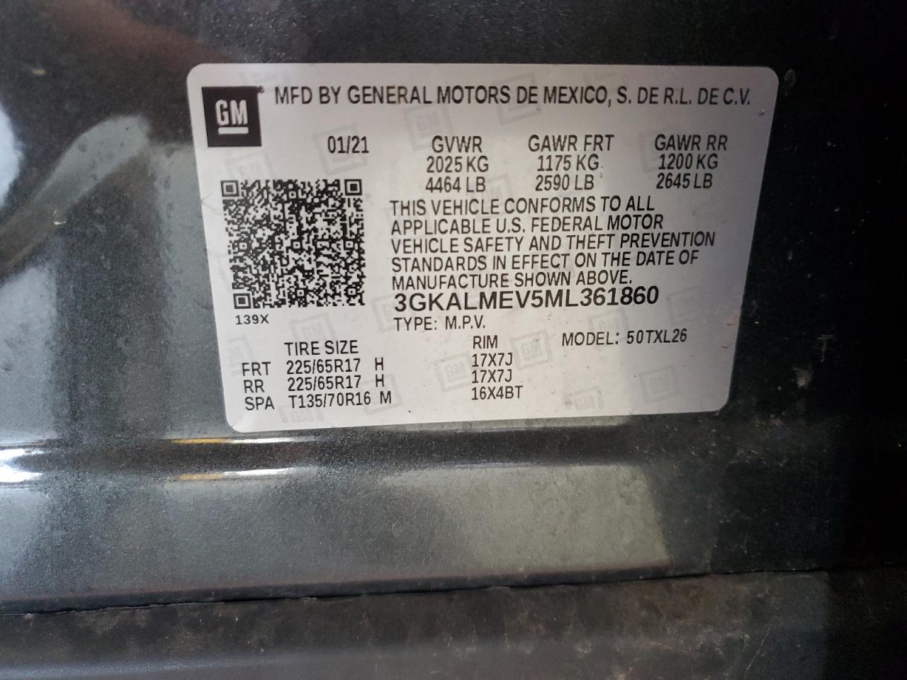 2021 GMC Terrain Sle VIN: 3GKALMEV5ML361860 Lot: 81208545