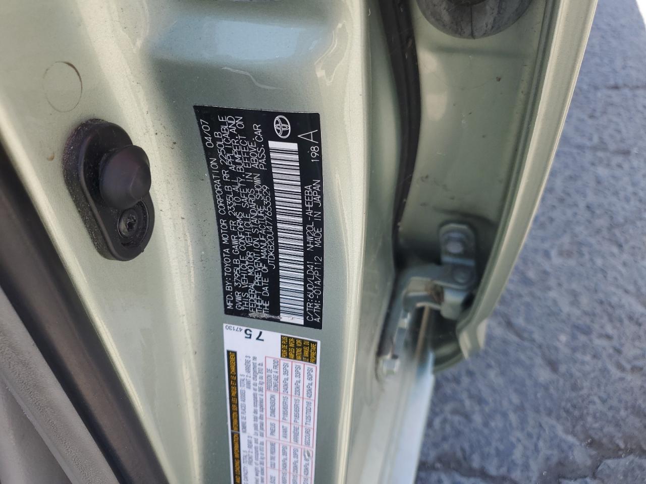 2007 Toyota Prius VIN: JTDKB20U477653529 Lot: 71224275
