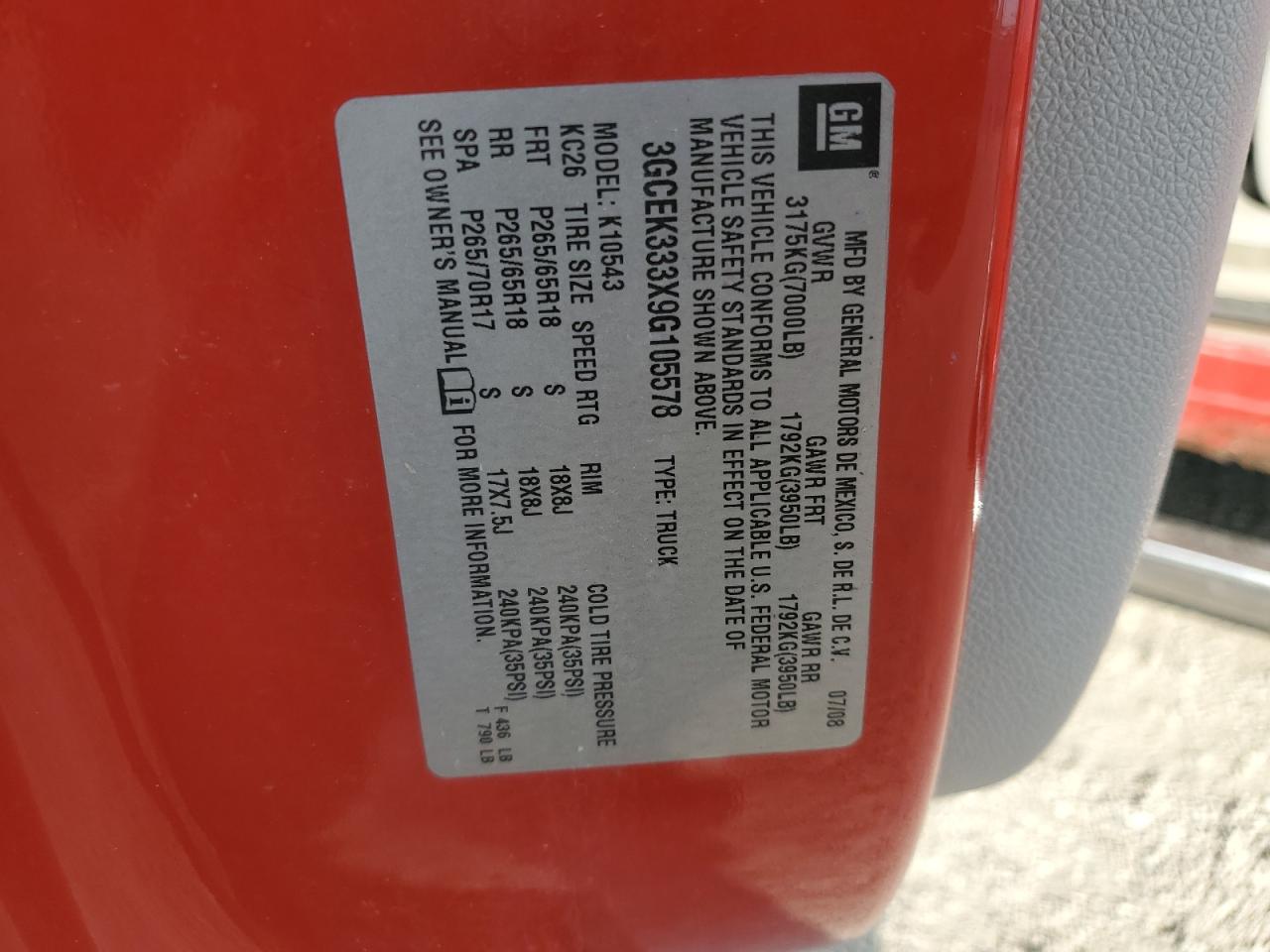 2009 Chevrolet Silverado K1500 Ltz VIN: 3GCEK333X9G105578 Lot: 83830935