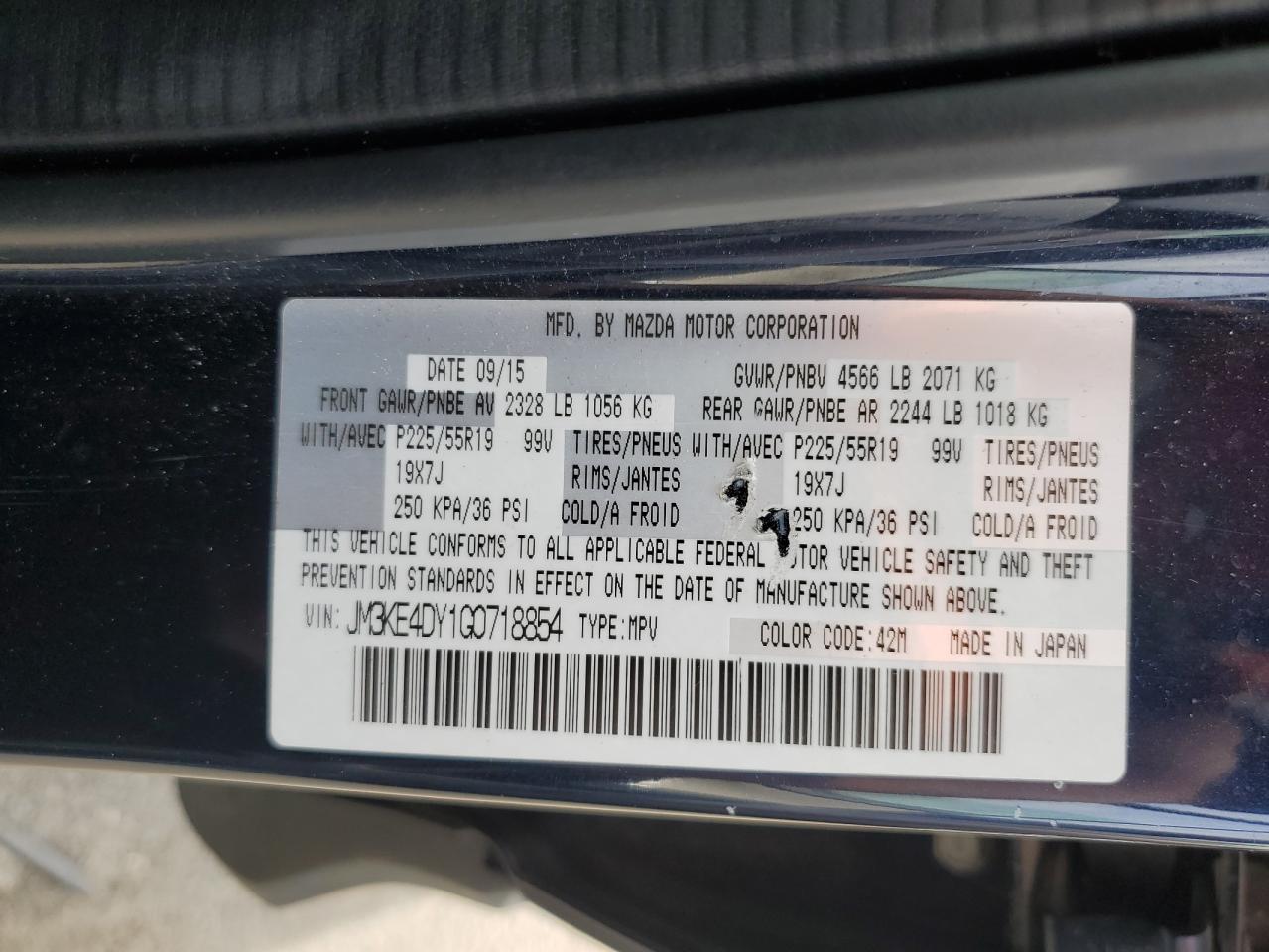 2016 Mazda Cx-5 Gt VIN: JM3KE4DY1G0718854 Lot: 72089165