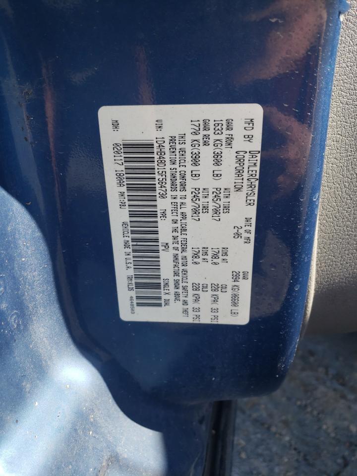 2005 Dodge Durango Slt VIN: 1D4HB48D15F564730 Lot: 84384605