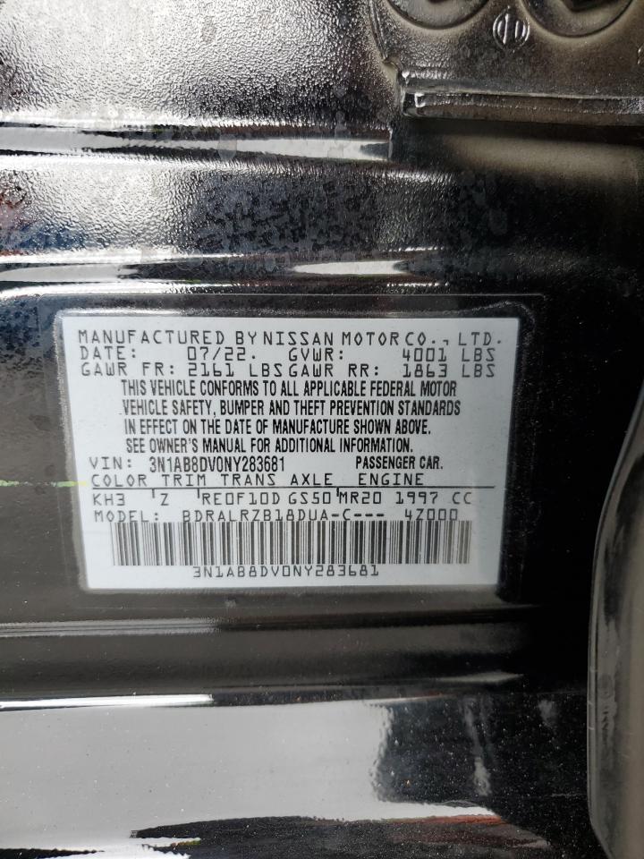 2022 Nissan Sentra Sr VIN: 3N1AB8DV0NY283681 Lot: 83973995