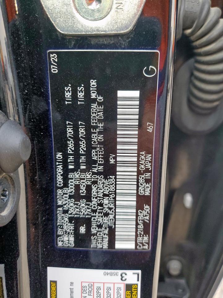 2023 Toyota 4Runner Se VIN: JTEMU5JR1P6188384 Lot: 81231195