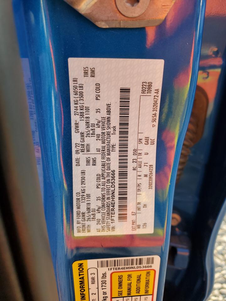 2022 Ford Ranger Xl VIN: 1FTER4EH9NLD53666 Lot: 80261035