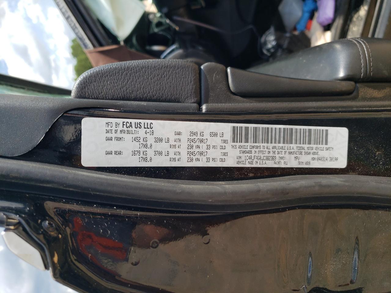 2018 Jeep Grand Cherokee Laredo VIN: 1C4RJFAG0JC382369 Lot: 80555435