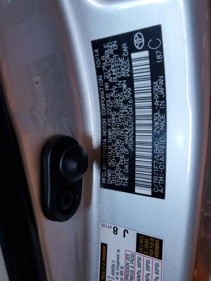 2015 Toyota Prius VIN: JTDKN3DU1F0416799 Lot: 81680605