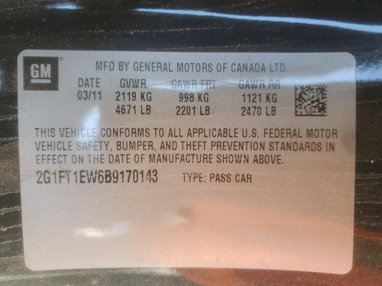 2011 Chevrolet Camaro 2Ss VIN: 2G1FT1EW6B9170143 Lot: 81623065