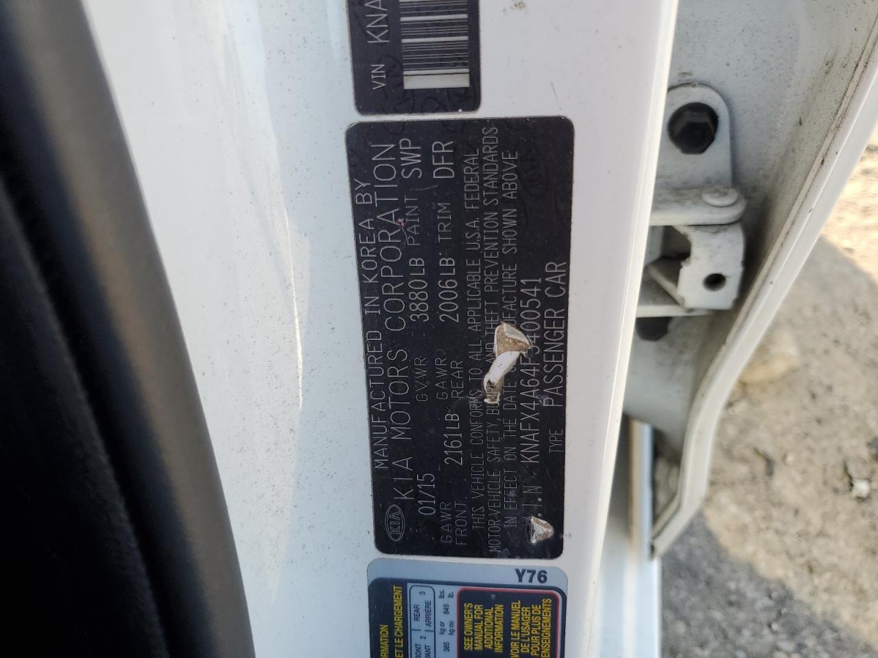 2015 Kia Forte Lx VIN: KNAFX4A64F5400541 Lot: 84703555