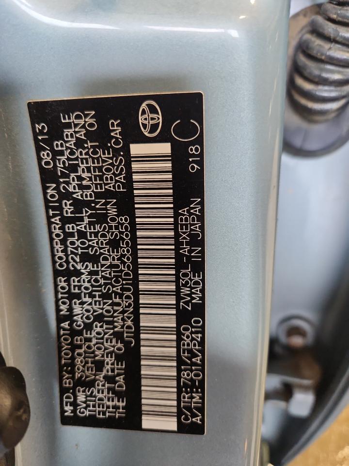2013 Toyota Prius VIN: JTDKN3DU1D5685658 Lot: 81017295