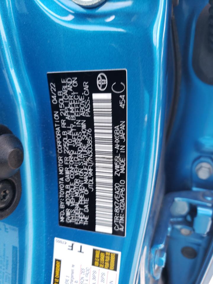 2022 Toyota Prius Le VIN: JTDL9MFU7N3038576 Lot: 84036345