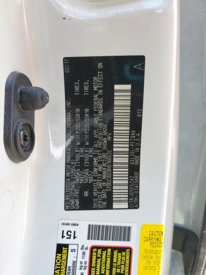 2017 Toyota Sienna Xle VIN: 5TDDZ3DC8HS166532 Lot: 84755465