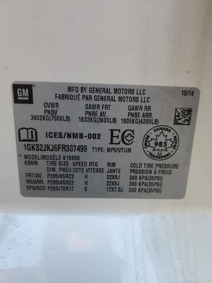 2015 GMC Yukon Xl Denali VIN: 1GKS2JKJ6FR307499 Lot: 81291615