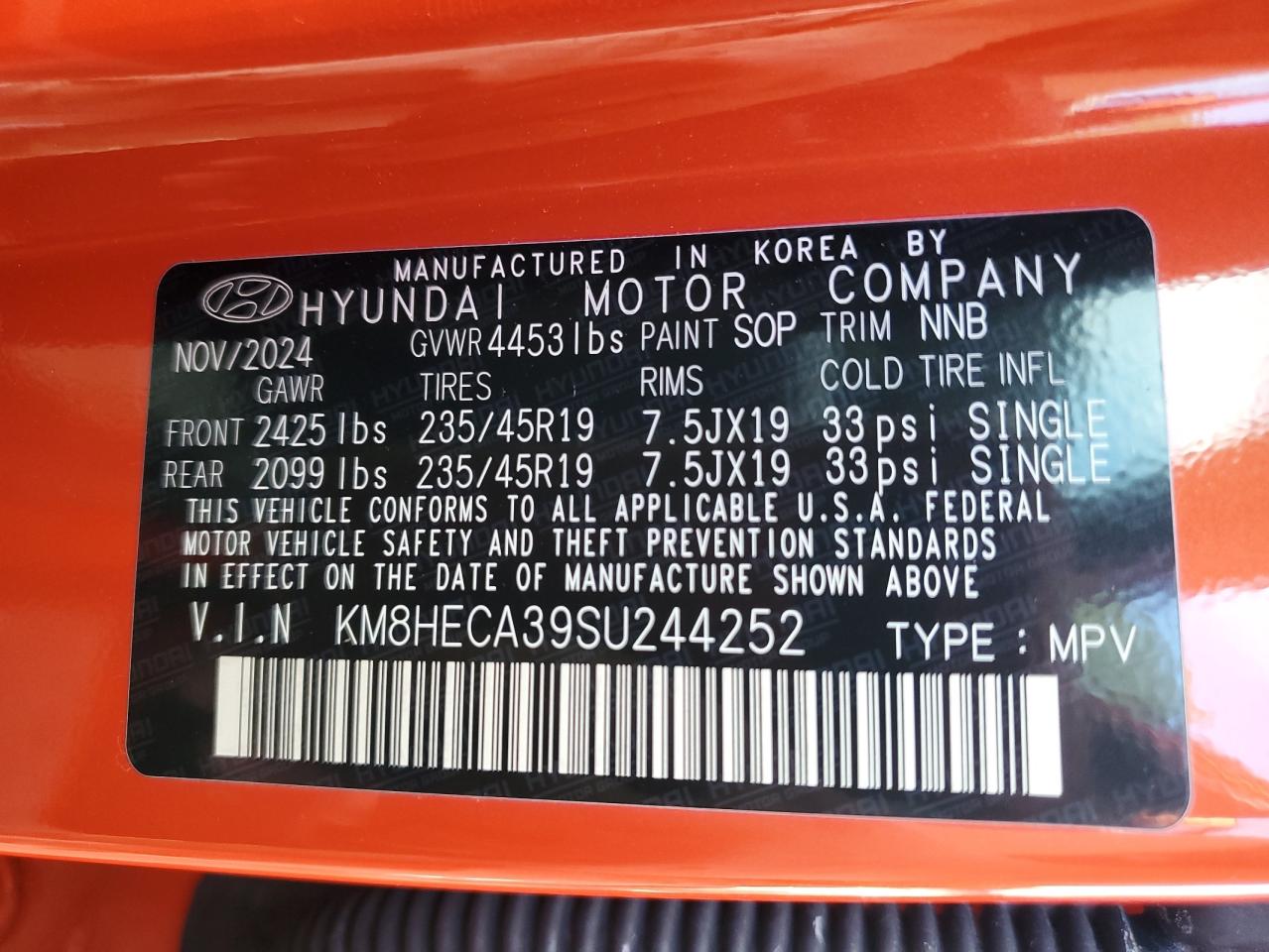 2025 Hyundai Kona Limited VIN: KM8HECA39SU244252 Lot: 81113805