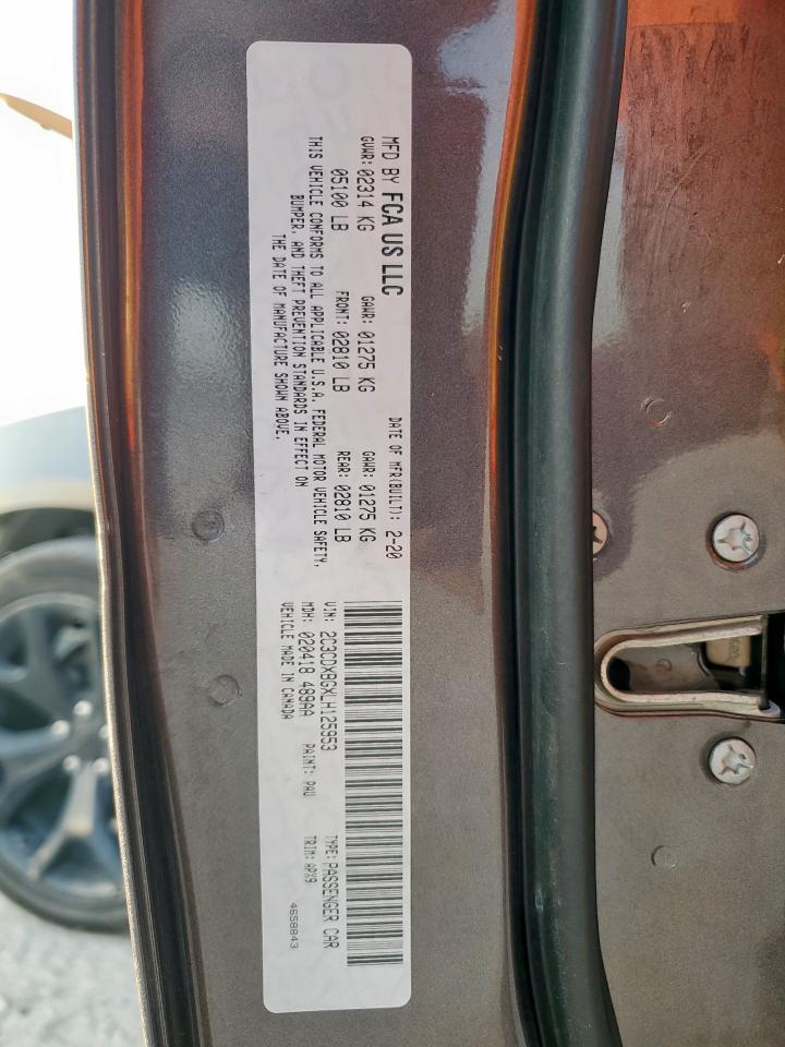 2020 Dodge Charger Sxt VIN: 2C3CDXBGXLH125953 Lot: 80887565