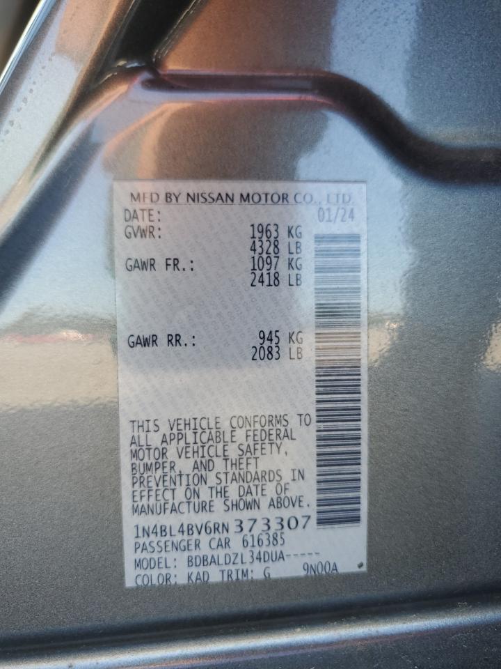 2024 Nissan Altima S VIN: 1N4BL4BV6RN373307 Lot: 80407835