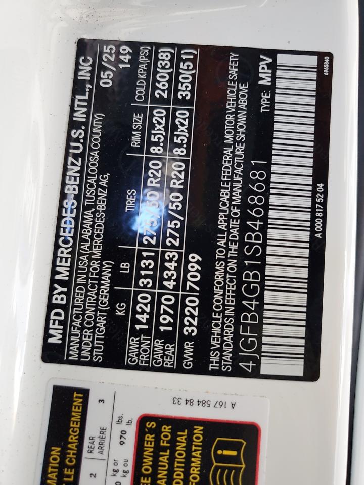 2025 Mercedes-Benz Gle 450E 4Matic VIN: 4JGFB4GB1SB468681 Lot: 82103585