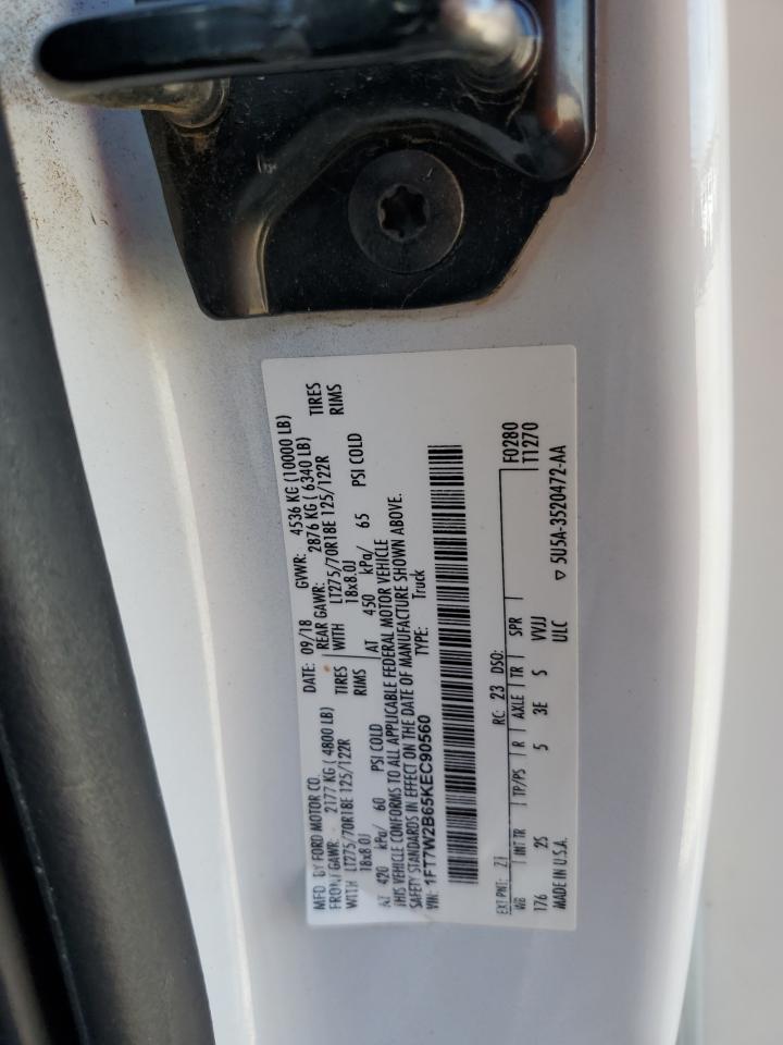 2019 Ford F250 Super Duty VIN: 1FT7W2B65KEC90560 Lot: 90434365