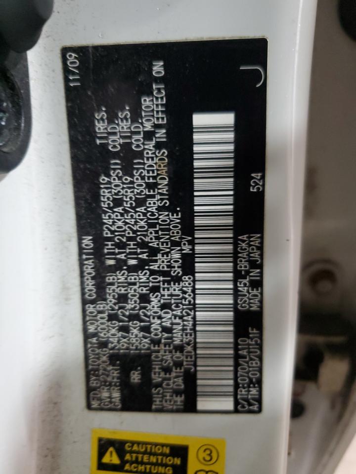 2010 Toyota Highlander Limited VIN: JTEDK3EH4A2156488 Lot: 81746195