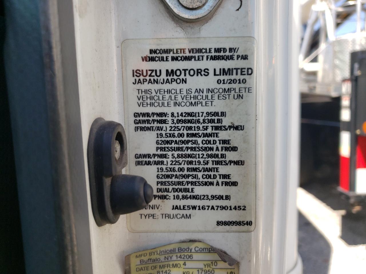 2010 Isuzu Npr - Trucks VIN: JALE5W167A7901452 Lot: 70670065
