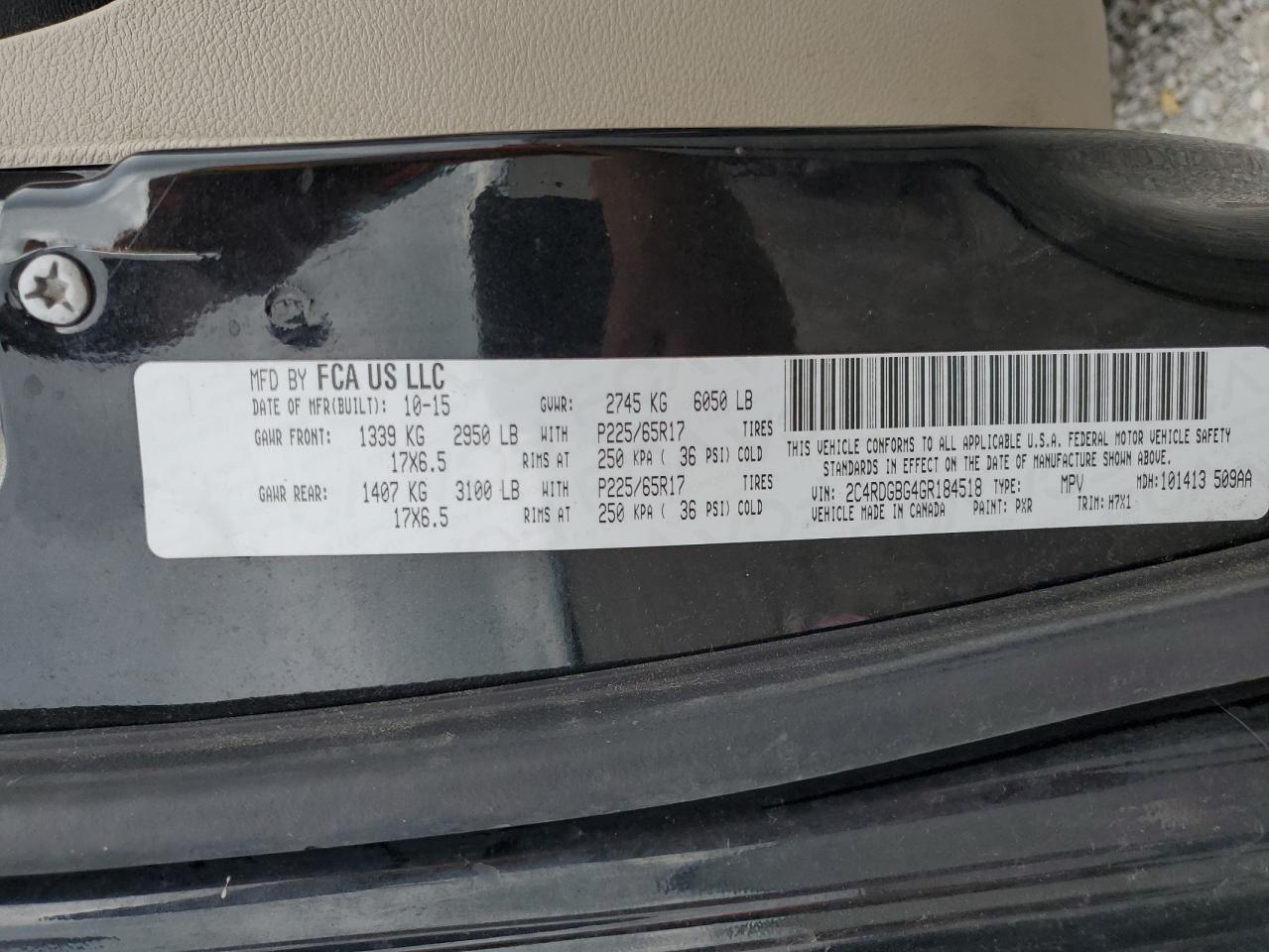 2016 Dodge Grand Caravan Se VIN: 2C4RDGBG4GR184518 Lot: 71631275